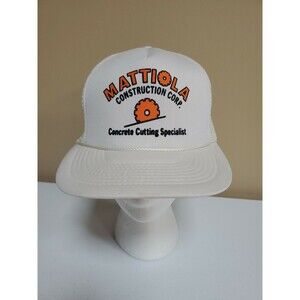 Vintage Mattiola Construction Snapback Truckers Cap Kati Supreme Hat White